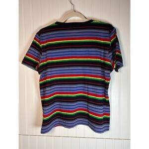 Vtg Lauren Ralph Lauren Womens Striped T Shirt M Patch rl Mcmlxvii 1967 Cotton